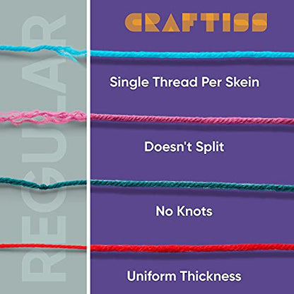 CRAFTISS 30 of 20g/0.7Oz Acrylic Yarn Mini Skeins - 1300 Yards of Soft Yarn for Crocheting and Knitting Craft Project, Assorted Starter Crochet Bulk Kit for Adults and Kids - Mothers Day Gift