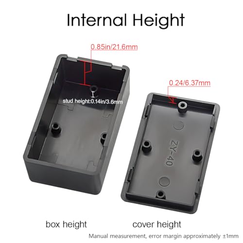 LeMotech Project Box 10 Pieces ABS Plastic Electrical Project Case Small Junction Box for Electronics Black 2.4 x 1.4 x 1 inch (61 x 36 x 25 mm) - size: 2.40" x 1.42" x 1.0"(10pc)