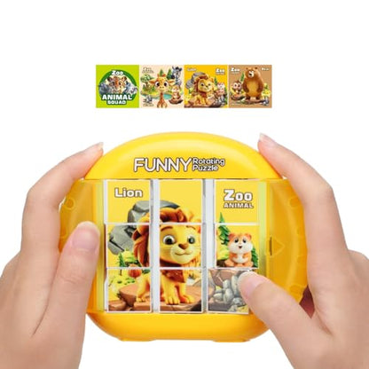 Rotating Puzzle for Toddlers Kids 3+, Travel Essentials Toys - color: Zoo Animal Squad