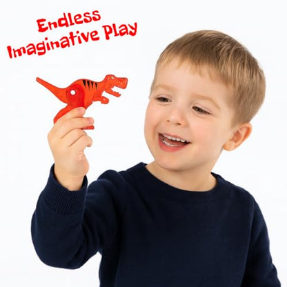 Magnetic Tiles 32 Piece Set, Dinosaur Toys for Kids 3-5, STEM Building Blocks with Trees and Figures, Educational Construction Set for Boys and Girls