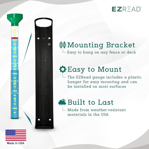 Headwind EZRead 26” Giant Professional Outdoor rain Gauge, USA Made Heavy Duty All Weather Freeze Proof mountable with Float, Green (820-0002) - color: Green, size: 26-Inch