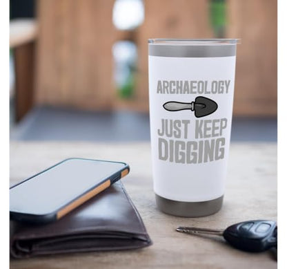 Cool Archaeology For Men Women History Anthropology Stainless Steel Insulated Tumbler - color: White