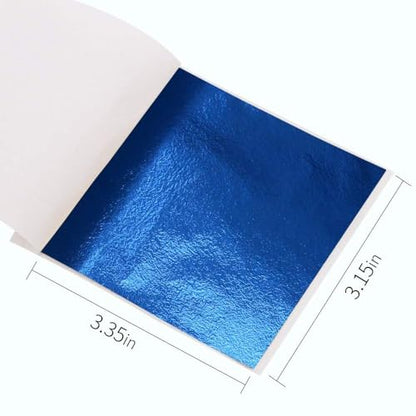 KINNO Gold Leaf Sheets for Art 300Pcs Blue Foil, 3.15" x 3.35" - color: 300 Sheets Blue