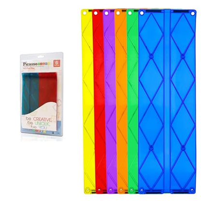 PicassoTiles 6 Piece Ramp Expansion Pack, Magnetic Tile Ramps for STEM Sets - color: 6 Pcs Race Track Ramp