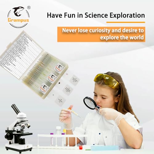 30 Prepared Microscope Slides with Specimens for Kids Students - Animals Plants Insects Microorganism, for Biological Science Lab, Children's Science Education, Homeschool - style: 30PCS Mixed