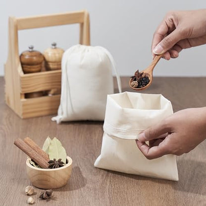 PALTERWEAR 100% Cotton Drawstring Bags 10‑Pack 5x7 Lightweight 70 GSM Muslin Pouch Set | Reusable Gift, Craft, Pantry, Travel Storage | Double Drawstring (Natural Beige, 5 x 7 Inches) - size: 5 x 7 Inches