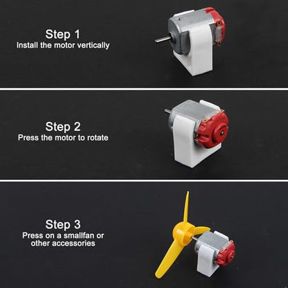 DC Motors Kit DIY Science Projects DC Motor Kit 3V-12V 25000RPM Mini Electric Hobby Motors with Plastic Gears, Battery Holder, Boat Rocker Switch, Shaft Propeller - color: B kit