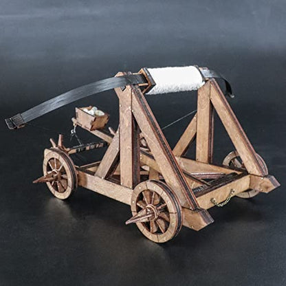Bouncy Catapult European Roman Period Ancient Chariot 3D Wooden Puzzles Model Assembly Kits Fun Toys Building Kit