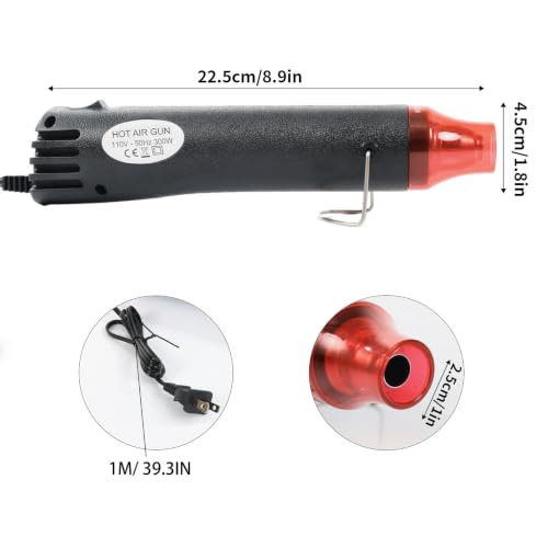 Heat Gun 300W, Handed Hot Air Gun for Crafting and DIY (Black) - color: Black