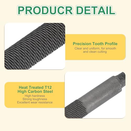 HARFINGTON 2 Pcs 6" Round Fine Cut File Double Cut Teeth Fine Metal File High Carbon Steel T12 without Handle for Metal Wood Finishing Roughing, Grey - size: 6", style: Fine Cut