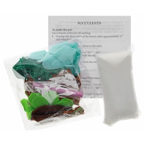 Essentials By Leisure Arts Felt Kit Mini Maker Succulent Green 2 Pc Needle Felt Kit with Supplies Included to Create Adorable Succulents! Perfect Felting Kits for Beginners Adult Craft