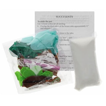 Essentials By Leisure Arts Felt Kit Mini Maker Succulent Green 2 Pc Needle Felt Kit with Supplies Included to Create Adorable Succulents! Perfect Felting Kits for Beginners Adult Craft