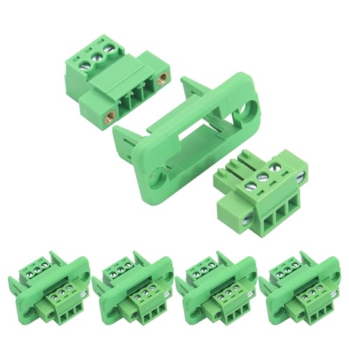 5Sets 3Pin 3.81mm Through-Wall Screw Terminal Block 300V 8A - size: 3 Pin
