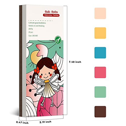 Cavnewt Watercolor Coloring Books for Kids Ages 4-8 - color: 1Pack Genie Garden