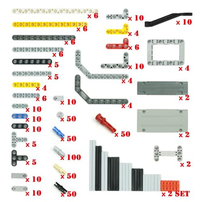 582pcs Technical Parts Bricks Sets-Beams Axles Pins Gears Motor - color: 582pcs