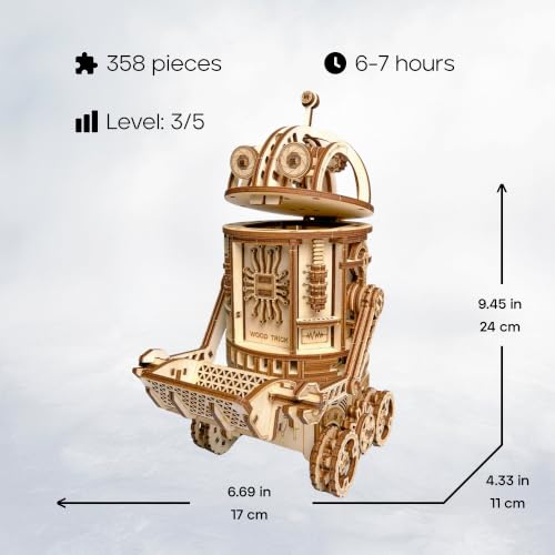 Wood Trick Space Junk Robot 3D Wooden Puzzles for Adults to Build