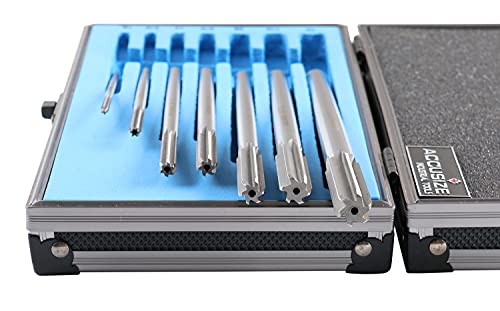 Accusize Industrial Tools Chucking Reamer Set, 1/8" to 1/2" by 1/16", 7 Pc - size: Fractional 1/8" thru 1/2" by 16ths