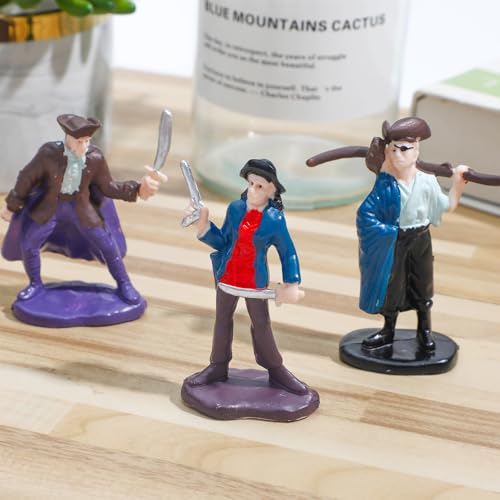ONEST 8 Pieces Little People Figurines Hand Painted People Action Figures Figures Realistic Detailed Pirate Figurine Model Figures Party Favors Table Decorations - style: Pirate