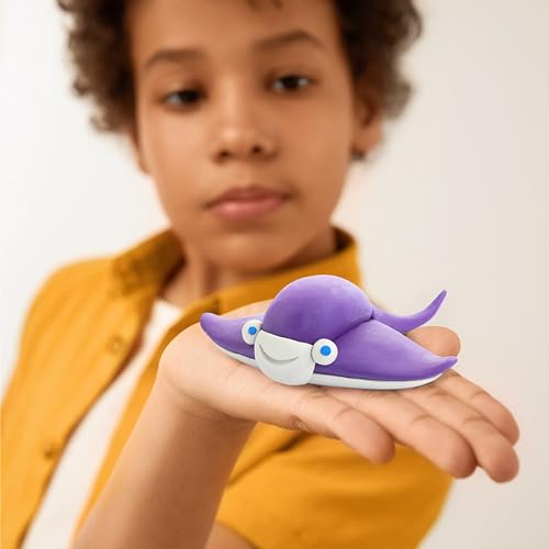 Hey Clay 15 Cans Set - Colourful Modelling Kids Air-Dry Clay 15 Cans with Sculpting Tools and Fun Interactive Instructions for Children Age 3+ (Ocean) - color: Ocean