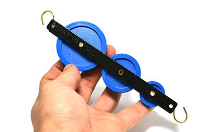 Eisco Labs Triple Long Pulley's - Plastic - Mounted in Metal Frame