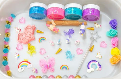 Playdough Kit – Holiday Sensory Play Set with Non-Toxic Dough, Santa Figures, Tree Decorations & Festive Accessories – Creative Play for Kids (Unicorn Playdough Kit) - style: Unicorn Playdough Kit