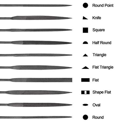 ANCIRS 10 Pack Needle File Set, Mini Needle Jewelry File Set, Hardened Alloy Strength Steel Files