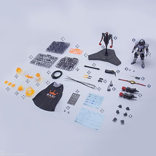 Pipigirl 1:10 Plastic Assembly Action Figures Kits, Boxer Baki and Sparring Robot, 8.2 in Mecha Model, Easy to Assemble - color: Baki