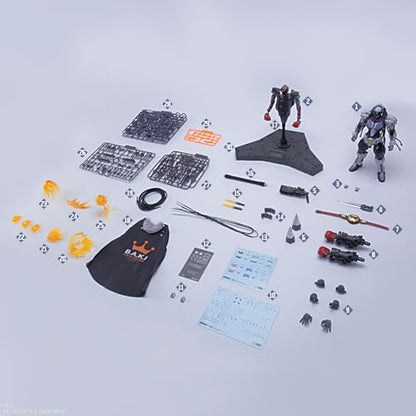 Pipigirl 1:10 Plastic Assembly Action Figures Kits, Boxer Baki and Sparring Robot, 8.2 in Mecha Model, Easy to Assemble - color: Baki
