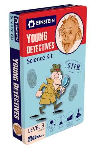 Einstein’s Young Detectives LAB Science Kit for Kids. STEM for Boys & Girls Aged 8 and Above. Exciting CSI Experiments Inside. Detailed Picture Guide Included. - color: Azul and Red