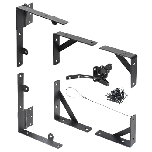 Fence Gate Kit Gate Hardware, 1 Set Anti Sag Gate Kit Heavy Duty No Sag, Anti Twist Gate Frame Corner Brackets Kit Withstand 150 lbs, Gate Hardware Kit for Wood Fence Gate - style: 1 Set