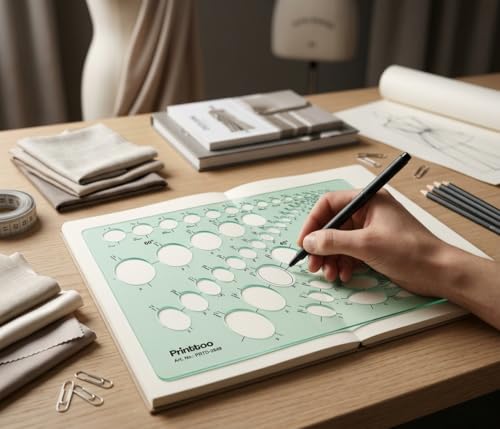 Printtoo Ellipse Stencil Template, 2mm Acrylic Reusable Oval Drawing Guide with 15°, 30°, 45° & 60° Cutouts for Drafting, Technical Drawing, Geometry, School Projects, Art and Craft - color: Series-PRTD-2849A