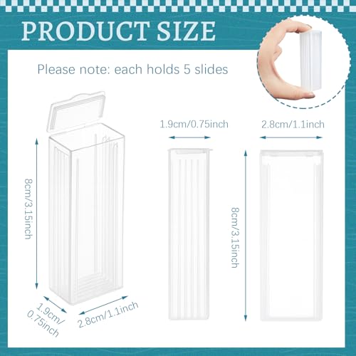Wonderjune 20 Pcs Microscope Slide Storage Boxes, 5 Slide Holders