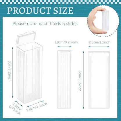 Wonderjune 20 Pcs Microscope Slide Storage Boxes, 5 Slide Holders