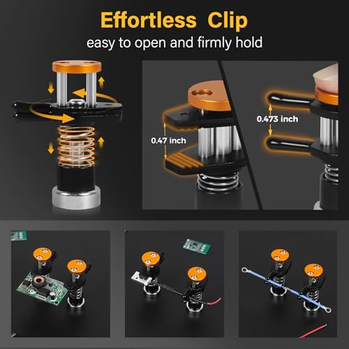 Magnetic Helping Hands Clamp Metal, Adjustable Third Hand Soldering Holder Stand For Small Electronics, Hobby DIY Craft,PCB Repair, Precise Work, Exclusive Dual-Head Ultra-Grip - color: Yellowblack, size: long