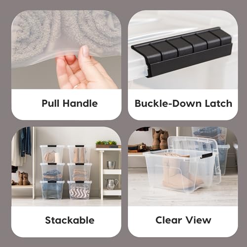 IRIS USA 6-Pack 32 Quart Storage Bins with Lids, Clear - size: 32 Qt, style: 6 Pack