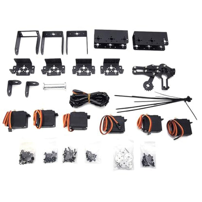 6DOF Robot Mechanical Arm Kit, Programming Robotic Clamp Hand Claw with 6 Servo Motors, 180 Degree Angle Manipulator Industrial Robot Parts for College Teaching