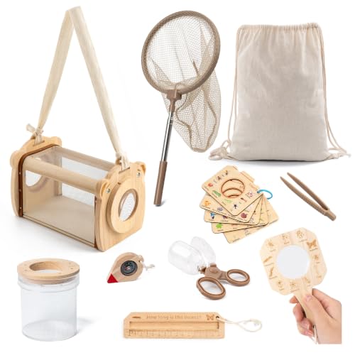11Pcs Wooden Bug Catcher for Kids, Outdoor Explorer Bug Catching Kit