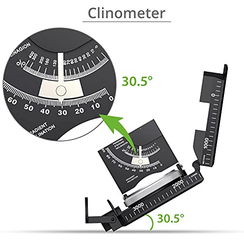 Proster Lensatic Sighting Compass IP65 Waterproof with Clinometer Bag - color: Black Compass