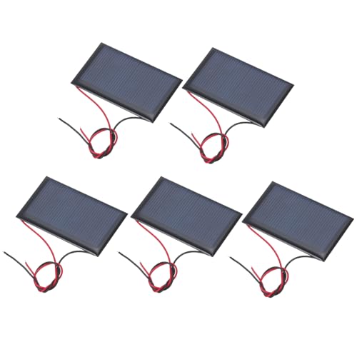 MECCANIXITY 5 Pcs 3V 0.27W 90mA Mini Solar Panels with 2 Cable - style: 3V 0.27W 90mA