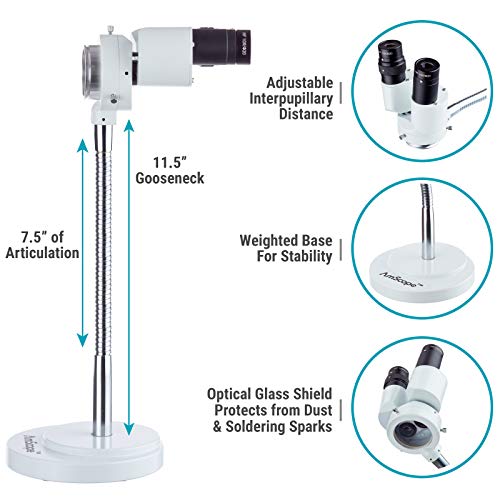 AmScope SE508-FRL 8X Stereo Microscope, 8W Fluorescent Ring Light - style: SE508-FRL