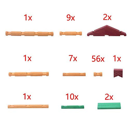 90 Pcs Wood Building Blocks Toy for Toddlers, Classic Wooden Cabin Log Set Preschool Education Toy, Creative Construction Engineering Educational Toys for 3 4 5 6 Years Boys - style: 90 PCS