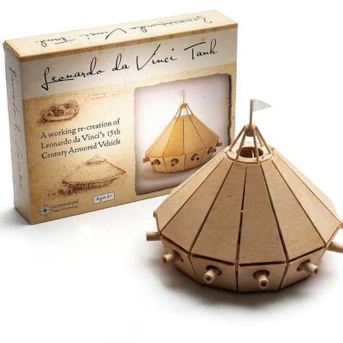 Pathfinders STEM Kit – Leonardo da Vinci Tank | Build It Yourself Wooden Model | Educational Engineering Project for Kids & Teens | Historical Military Machine Replica Toy| Science Kits for kis