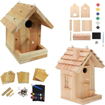 DIY Bird House Kits for Adults & Kids,DIY Woodcraft Building Projects for Kids and Adults,Bundles