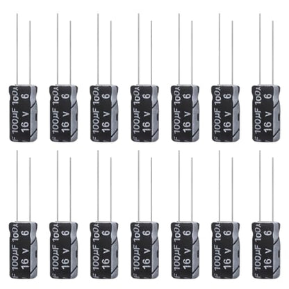 100uF 16V 5x11mm Electrolytic Capacitor 100 UF MFD 16 Volt 0.2x0.43in Aluminum Capacitors (Pack of 15) - style: 100uF 16V 5x11MM
