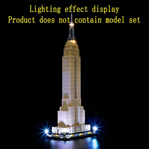 GEAMENT LED Light Kit (Remote Control) Compatible with Lego Empire State Building - Lighting Set for Architecture 21046 (Model Set Not Included)