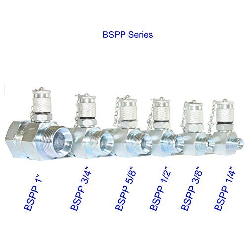 XZT BSPP 6 PACK Hydraulic Swivel Run tees,hydrulic tee connector,Tester Coupling set for hydraulic system, Excavator Construction Machinery