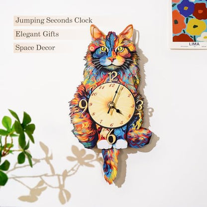 KAAYEE 3D Puzzles for Adults Maine Coon Clock Cat Wooden Puzzle DIY Craft - color: Maine Coon Clock