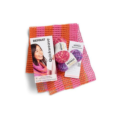 Bernat QuickWeave - 1 Pack of 120 Yards/4.9 oz Citrus Twist Yarn 80% Acrylic 20% Wool Grid 85% Acrylic 15% Polyester Needle 100% Plastic - color: Citrus Twist