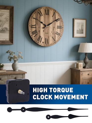 High Torque Clock Movement Kit, Extended Shaft for 24" to 28" Wall Clocks - size: Thread Length: 0.38 inch