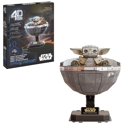 4D Build Star Wars Grogu in Carrier 3D Puzzle Model Kit, Collector Display